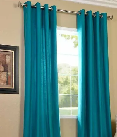 SHADESTIVE Polyester Plain Crush Solid Window and Door Curtains
