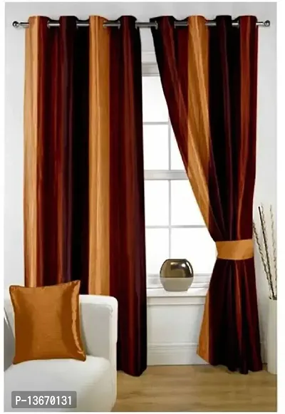 Elegant Polyester Blackout Door Curtain - Pack Of 2-thumb0