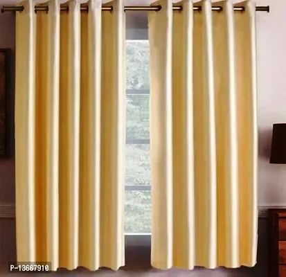 Elegant Polyester Semi Transparent Window Curtains - Pack Of 2-thumb0