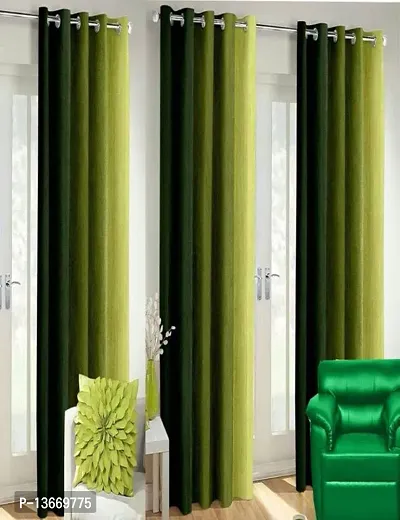 Elegant Polyester Semi Transparent Door Curtain- Pack Of 3-thumb0