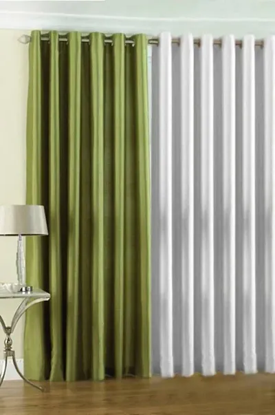 5 Ft Polyester Eyelet Fitting Curtains Set Of 2 Vol 2