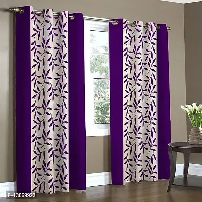 Elegant Polyester Semi Transparent Door Curtain - Pack Of 2-thumb0