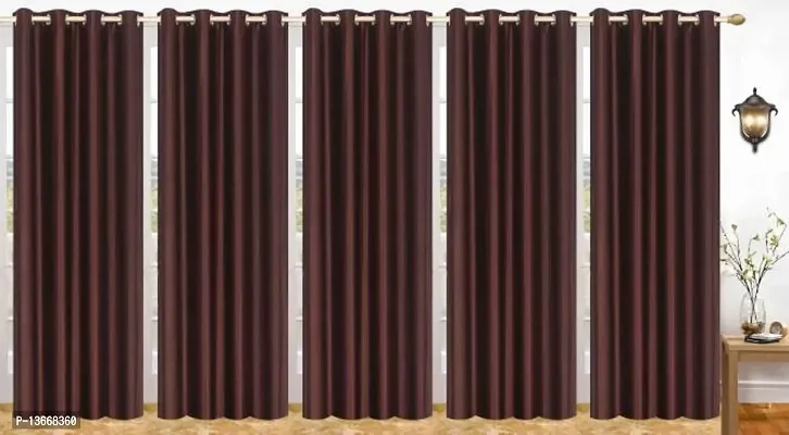 Elegant Polyester Long Door Curtain - Pack Of 5