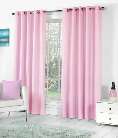 Pack of 2- Modern Polyester Eyelet Fitting Curtain