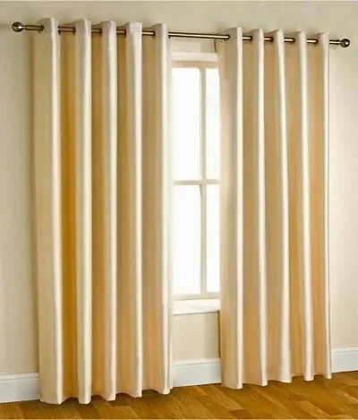 SHADESTIVE Polyester Plain Crush Solid Window and Door Curtains