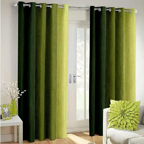 Radhey Radhey Decor 2 Piece Eyelet Striped (Patta) Polyester Long Door Curtains