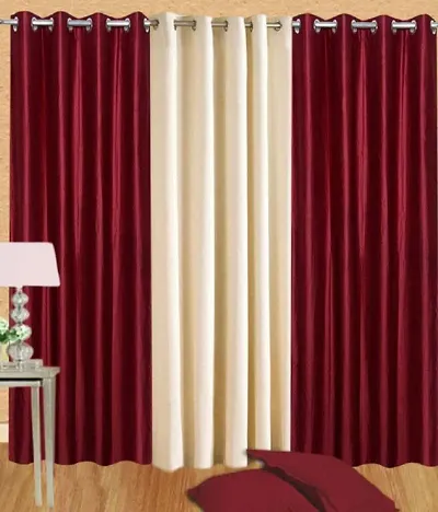 Par Brahm Royal Polyester Solid Plain Crush Curtains for Door