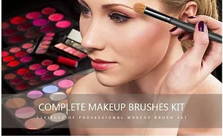 Makeup Brush Vilton Cosmetic Brush Pack Of 12 With Beige Of Black Brush Applicator and Sponge Applicator-thumb3