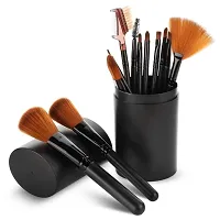 Makeup Brush Cosmetic Brush Pack Of 13 With Beige Of Black Brush Applicator and Eyebrow Thread Pack-thumb2