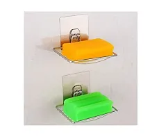 Soap Dish Holder Self Adhesive Wall Mounted Soap Holder for Bathroom Soap Sp-thumb1