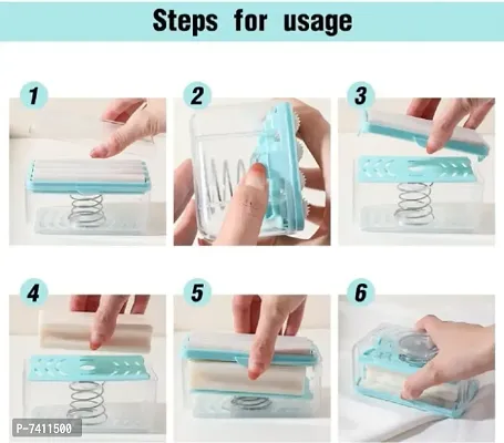 Multifunctional Soap Dish, with Foam-up Roller  Drainage System, for Kitchen  Bathroom Pack of 1)-thumb2