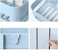 Bathroom Kitchen Office Organize Shelf Rack Shower Corner Caddy Basket with Str-thumb2