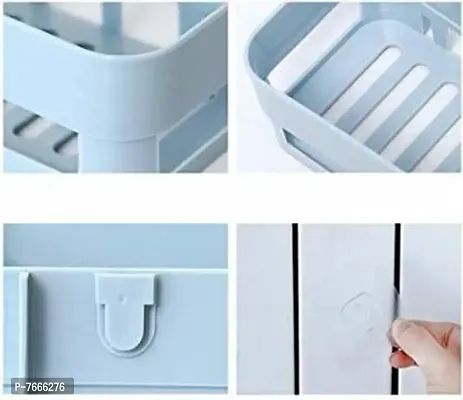 Bathroom Kitchen Office Organize Shelf Rack Shower Corner Caddy Basket with Str-thumb3
