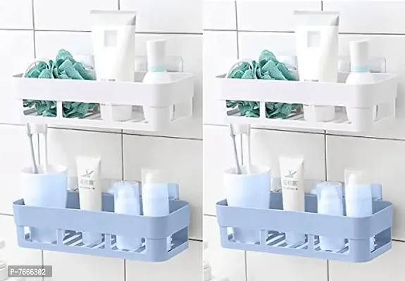 Bathroom Kitchen Office Organize Shelf Rack Shower Corner Caddy Basket with Str-thumb0