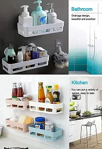 Bathroom Kitchen Office Organize Shelf Rack Shower Corner Caddy Basket with Str-thumb3