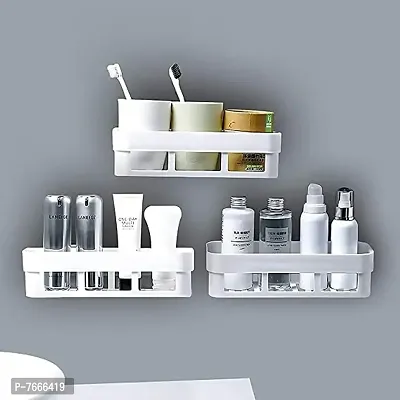 Bathroom Kitchen Office Organize Shelf Rack Shower Corner Caddy Basket with Str-thumb0