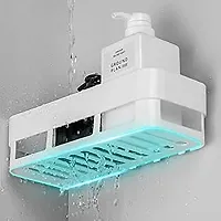 Bathroom Kitchen Office Organize Shelf Rack Shower Corner Caddy Basket with Str-thumb2