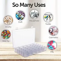 36 Grid Multi Purpose Storage Box With Adjustable Dividers (Pack Of- 02) Makeup, Jewellery, Cosmetics Vanity Box-thumb3