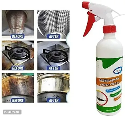 Kitchen Oil  Grease Stain Remover|Chimney Grill Cleaner|Non-Flammable|Nontoxic Chlorine Free Grease Oil  Stain Remover for Grill Exhaust Fan Kitchen Cleaners-500ML-thumb2