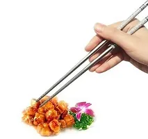 Eating Training Decorative Cooking Chewing Stainless Steel Chinese Japanese Korean Vietnamechopstick Silver Pack Of 10-thumb3