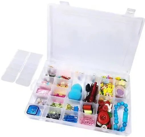 3 Layers 30 Grid Detachable Desktop Storage Box Transparent Plastic Storage Box Jewelry Organizer Holder Cabinets for Small Objects DIY Desktop Organizer Holder Box (30 Grid/Multicolor)