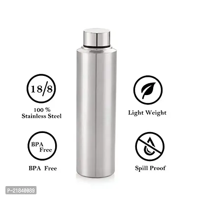 Spinfluencs Stainless Steel Bottle With Free Bottle Cleaning Brush (1000 ML Pack Of-02)-thumb3