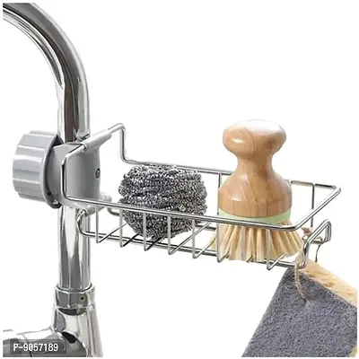 Classy Stainless Steel Sink Sponge Caddy Organizer Holder