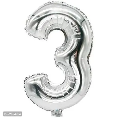 Hippity Hop 40 Inch Number 3 Foil Balloon Helium For Party Decoration Birthday Anniversary Wedding Valentine Decoration Balloon Decoration Bachelorette Bachelors Christmas Decoration Silver Pack Of 1