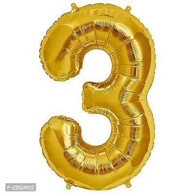 Hippity Hop 16 Inch Number 3 Foil Balloon Helium For Party Decoration Birthday Anniversary Wedding Valentine Decoration Balloon Decoration Bachelorette Bachelors Christmas Decoration Gold Pack Of 1-thumb0