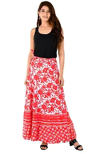 Rangun Pink Color Cotton Printed Wrap Around Skirt-thumb4