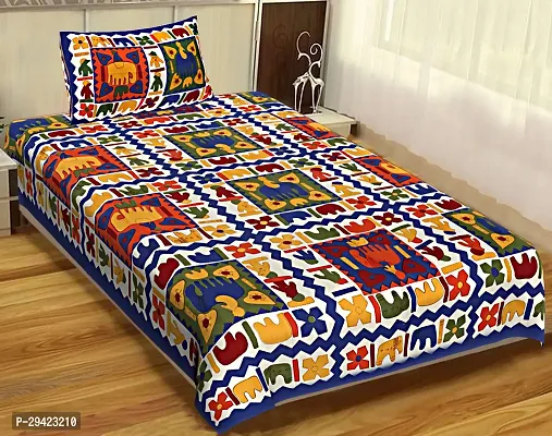 Comfortable Multicoloured Cotton Printed Single 2 Bedsheet + 2 Pillowcover Combo-thumb2