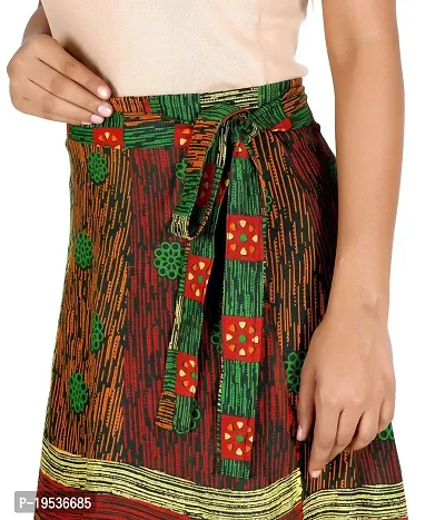 Rangun Green Color Cotton Printed Wrap Around Skirt-thumb4