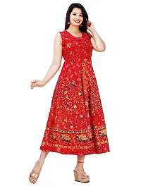 Rangun Women's Fit and Flare Maxi Dress (Red, Free Size)-thumb4