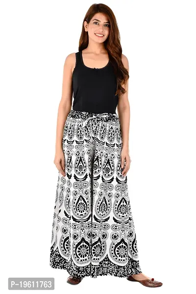 Stunning Black Cotton Printed Palazzo For Women-thumb5