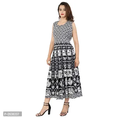 Multicoloured Cotton A-Line Printed Kurti-thumb0