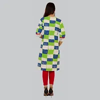 Reliable Green Floral Print Cotton Rayon Blend Straight Women's Kurti-thumb4