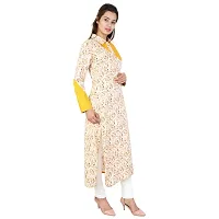 Reliable Yellow Floral Print Rayon A-Line Women's Kurti-thumb1