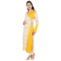 Reliable Yellow Floral Print Rayon A-Line Women's Kurti-thumb2