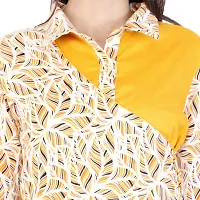 Reliable Yellow Floral Print Rayon A-Line Women's Kurti-thumb3