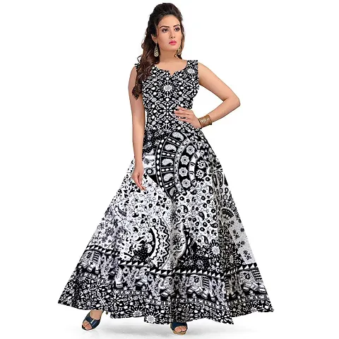 Multicolored Jaipur Printed Cotton Gown