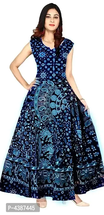 Women's Printed Cotton Gown-thumb0