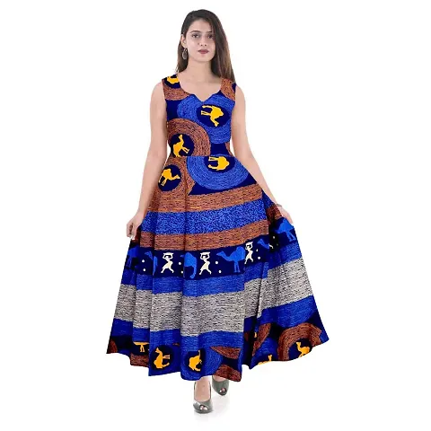 Women's Printed Cotton Casual Wear Gown
