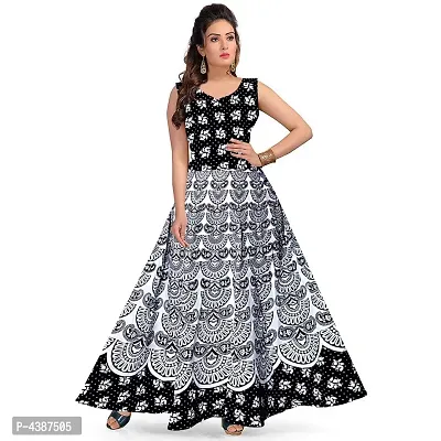 Women's Printed Cotton Gown-thumb0
