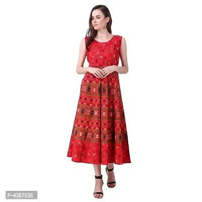 Women's Printed Cotton Gown-thumb2