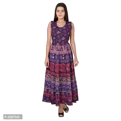 Women's Printed Cotton Gown-thumb2