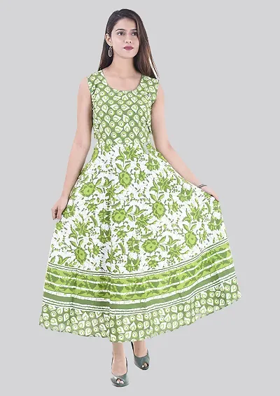 Fancy Jaipuri Printed Cotton Long Gown