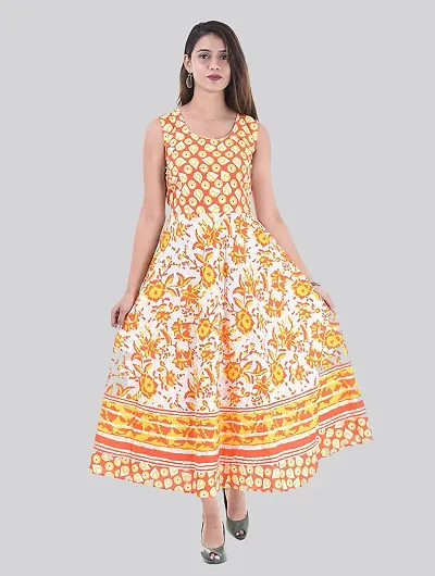 Multicolored Jaipur Printed Cotton Gown