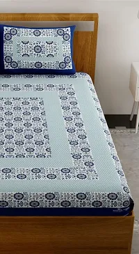 Comfortable Cotton Jaipuri Printed Double Bedsheet with Two Pillow Covers-thumb3