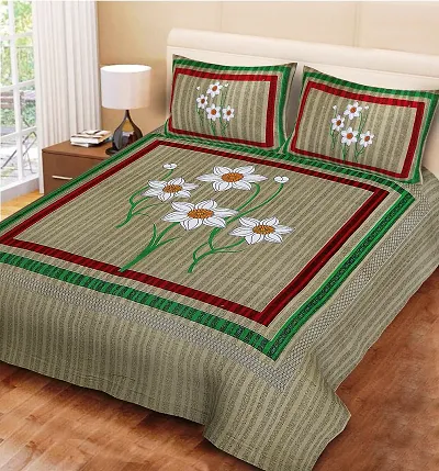 Cotton Jaipuri King Size Bedsheets with 2Pillow Covers