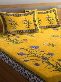 Comfortable Cotton Jaipuri Printed Double Bedsheet with Two Pillow Covers-thumb2